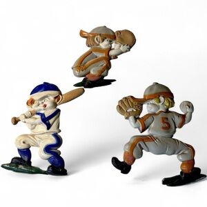 Vintage 1970’s Sexton Baseball aluminum wall Plaques Set Of 3